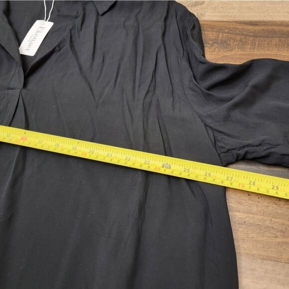 Ekouaer Swimsuit Coverup Solid Black V Neck Tunic High Low Size XXXL - Picture 9 of 9